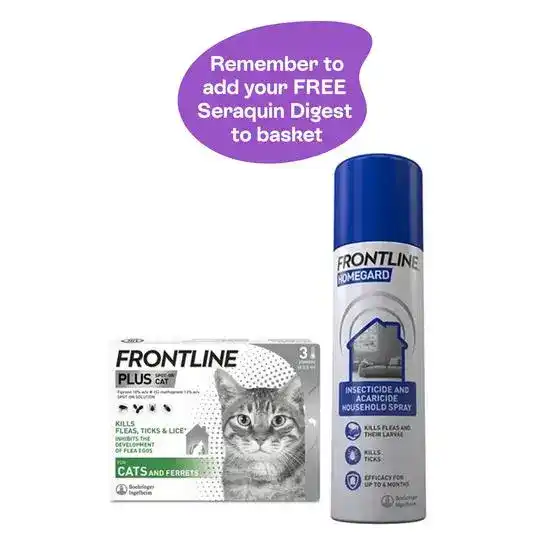 FRONTLINE PLUS Spot-On Flea and Tick Treatment for Cats and FRONTLINE HOMEGARD Household Flea Spray Bundle 3245