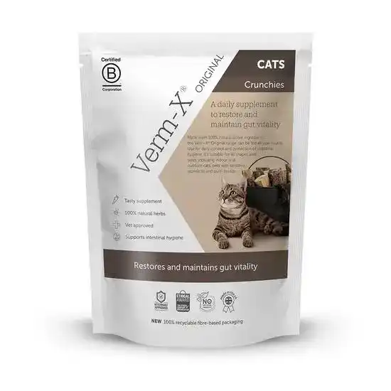 Verm-X Original Gut Vitality & Maintenance Supplement Crunchies for Cats 11359