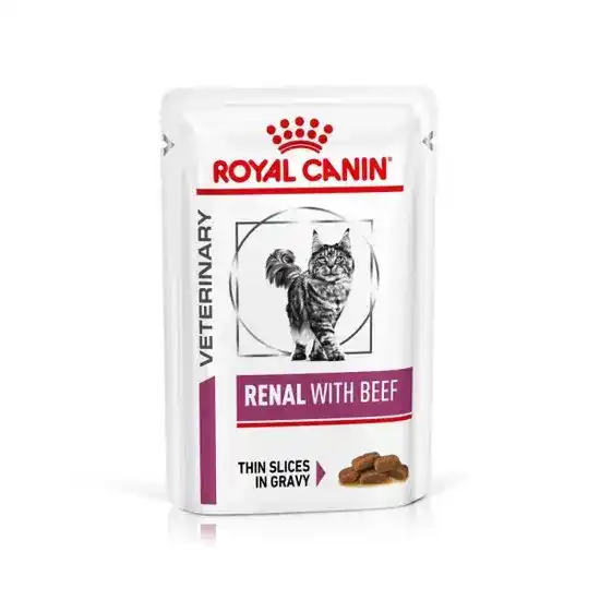 Royal Canin Veterinary Renal Wet Cat Food Beef in Gravy 85g Pouches 15896