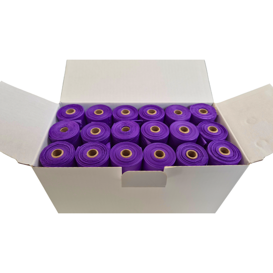Biodegradable Unscented Dog Poo Bags Purple 36 x Rolls (540 Bags) 19842
