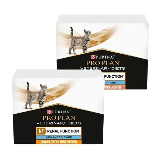 PURINA PRO PLAN VETERINARY DIETS Adult NF Renal Function Advanced Care Wet Cat Food with Tender Pieces 85g Pouches 15590