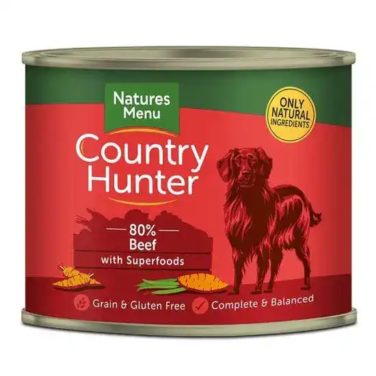 Natures Menu Country Hunter Adult Wet Dog Food Beef with Superfoods 6 x 600g Tins 18154