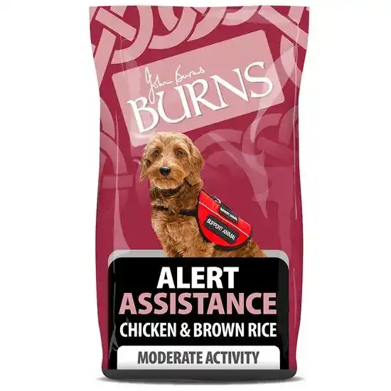 Burns Alert Assistance Working Dry Dog Food with Chicken & Brown Rice 12kg 3873