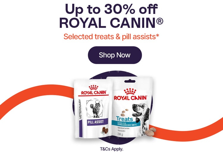 Up to 30% off Royal Canin Selected Treats & Pill assists*