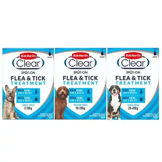 Bob Martin Clear Spot-On Flea & Tick Treatment for Dogs 18547